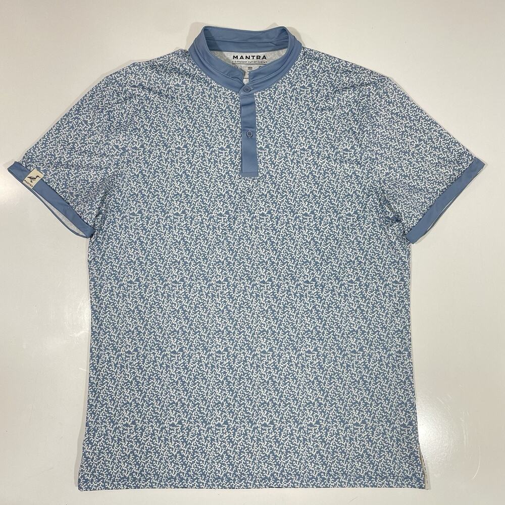 Mantra Golf Catalyst Performance Polo Coral Print Recycled Men’s L Blue
